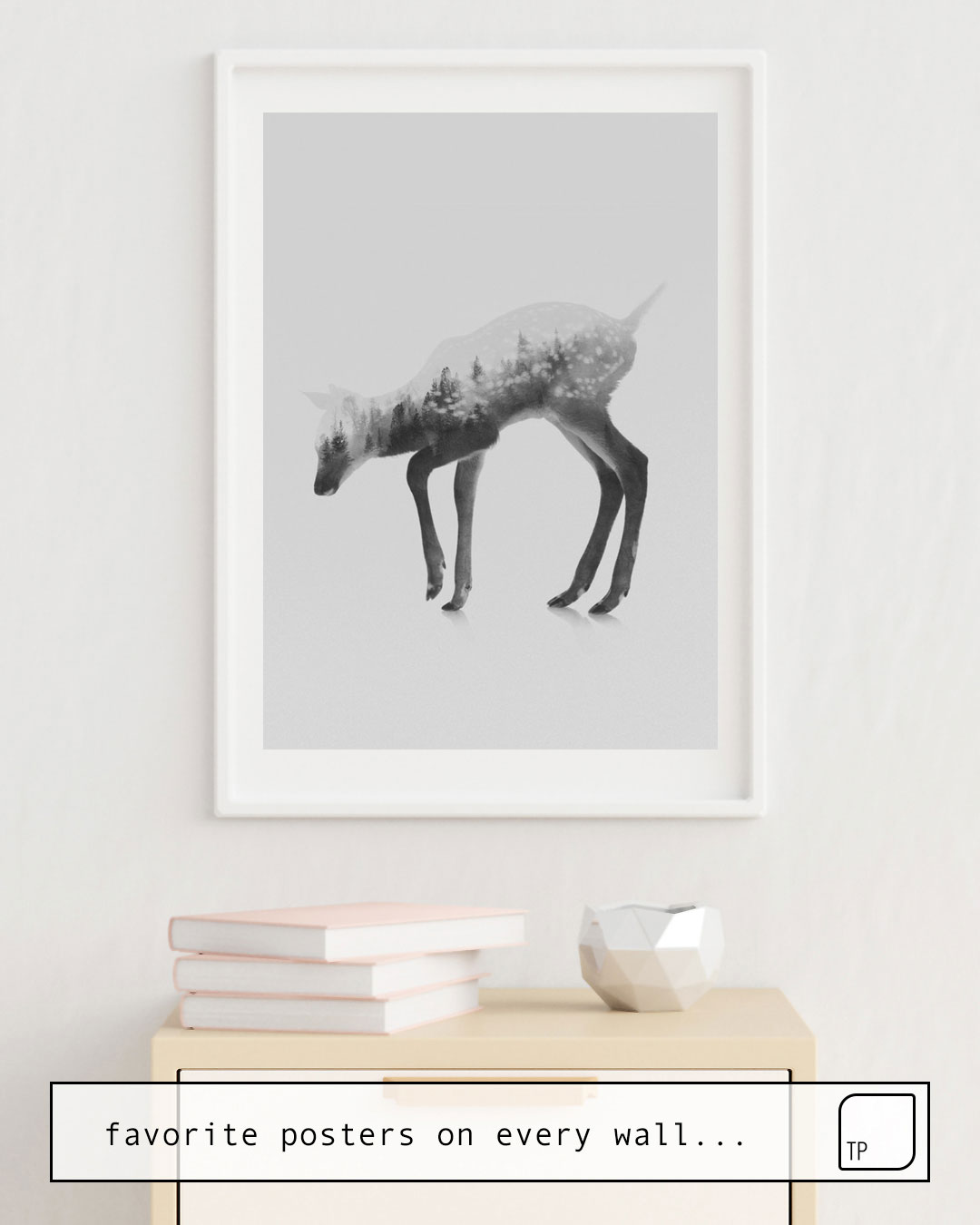 Poster | DEER (BLACK AND WHITE) von Andreas Lie